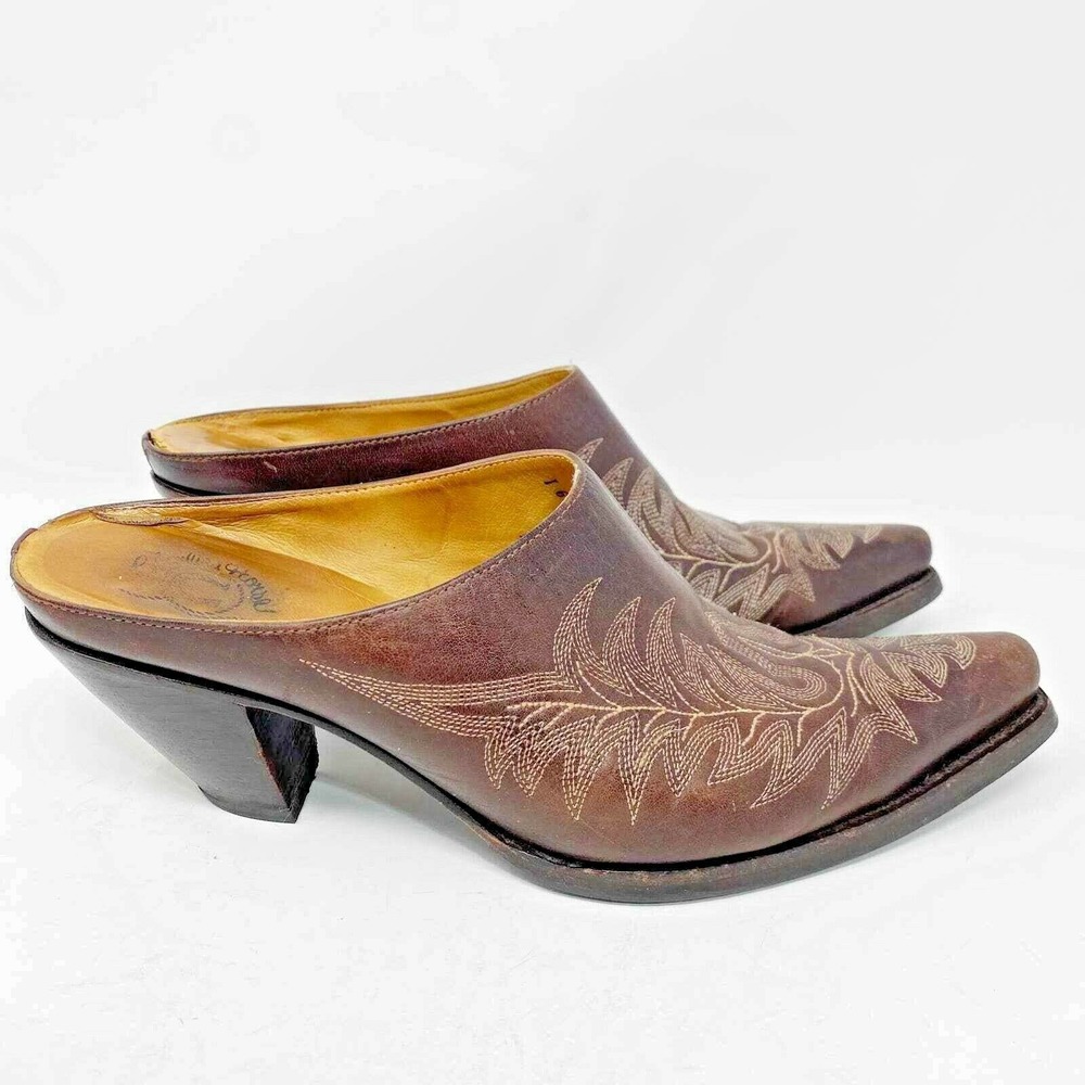 Charlie 1 Horse By Lucchese Mayela Slide Womens 9.5 B Western Mules Boot Shoes